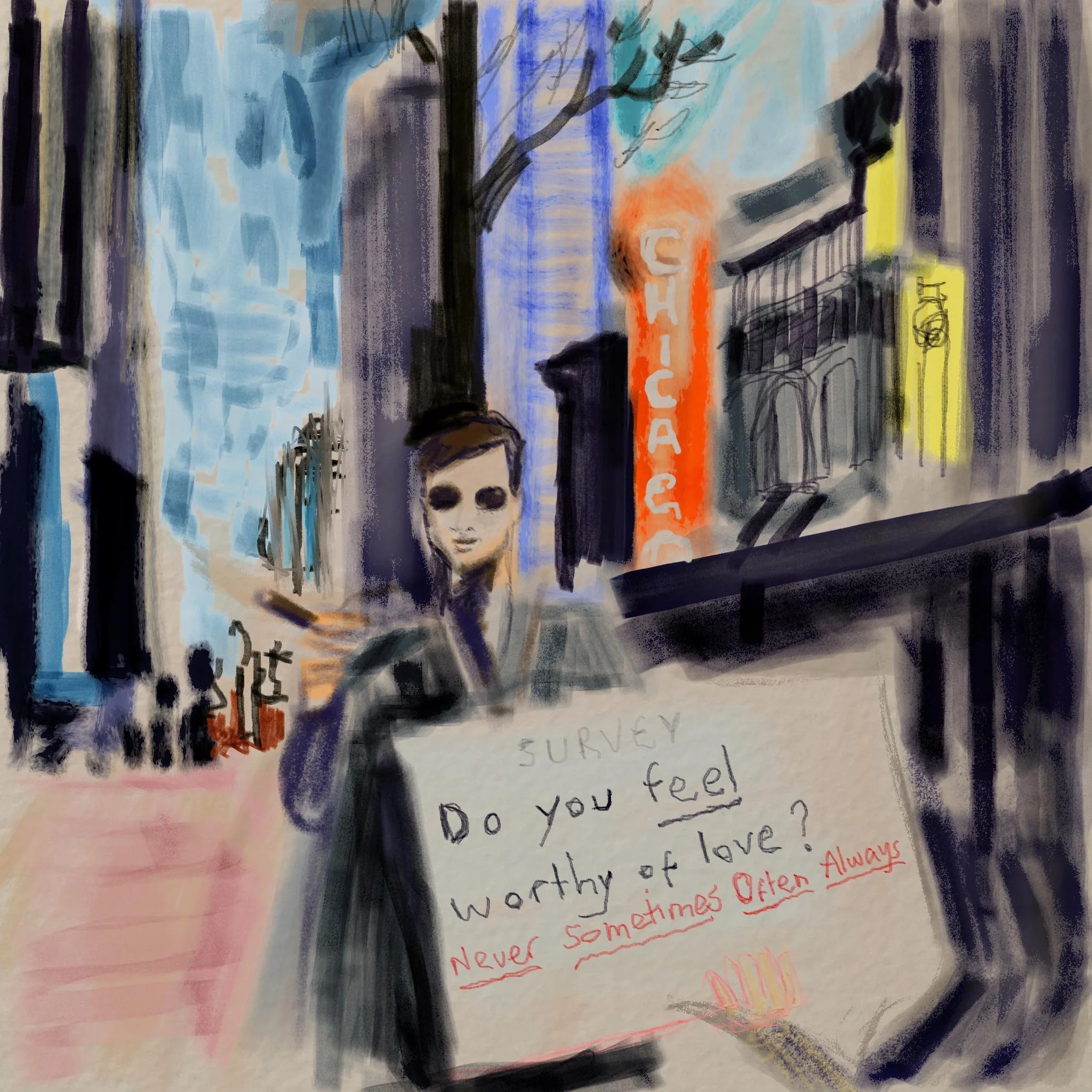 Someone's drawing of a polaroid someone took of me